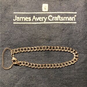 Vintage James Avery STERLING SILVER Light Double Curb Charm Bracelet 7”